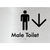 Male Toilet with Large Directional Arrow