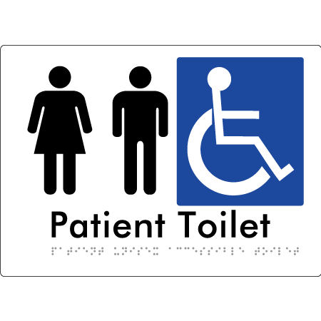 Patient Unisex Accessible Toilet & Changeroom - Braille Tactile Signs Aust.