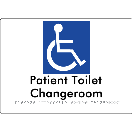 Patient Unisex Accessible Toilet & Changeroom - Braille Tactile Signs Aust.