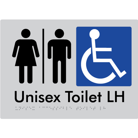 Unisex Accessible Toilet LH w/ Air Lock - Braille Tactile Signs Aust.