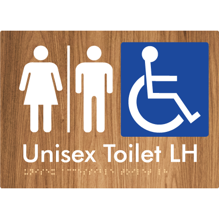 Unisex Accessible Toilet LH w/ Air Lock - Braille Tactile Signs Aust.