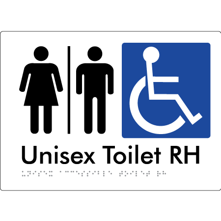 Unisex Accessible Toilet RH w/ Air Lock - Braille Tactile Signs Aust.