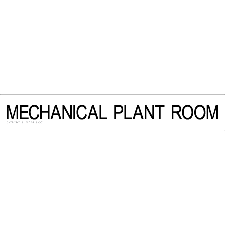 MECHANICAL PLANT ROOM - Braille Tactile Signs Aust.