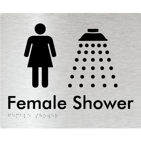Female Shower - Braille Tactile Signs Aust.