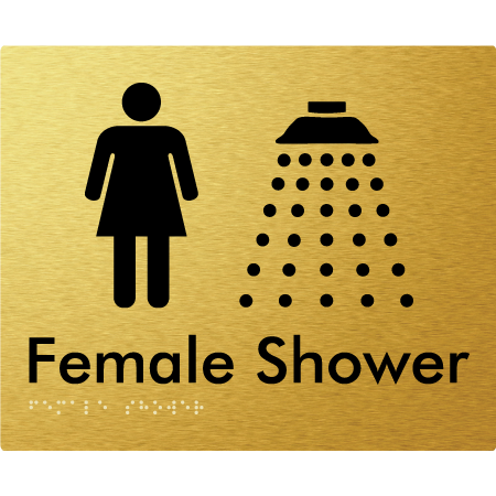 Female Shower - Braille Tactile Signs Aust.