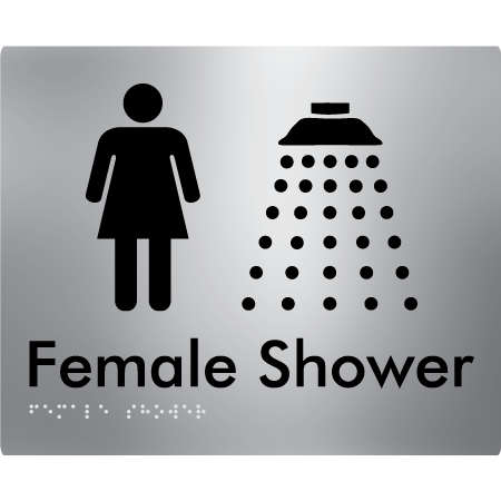 Female Shower - Braille Tactile Signs Aust.