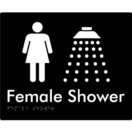 Female Shower - Braille Tactile Signs Aust.