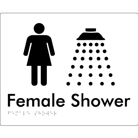 Female Shower - Braille Tactile Signs Aust.