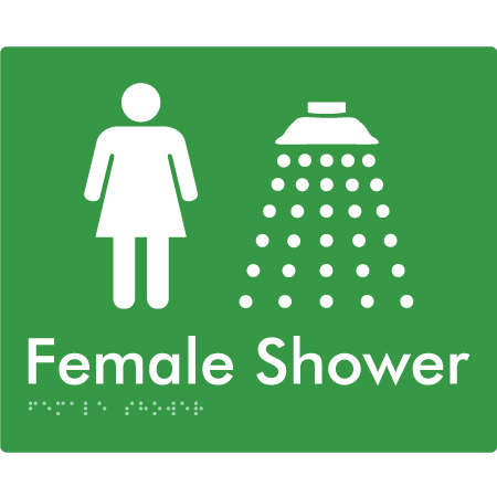Female Shower - Braille Tactile Signs Aust.