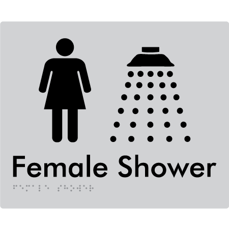 Female Shower - Braille Tactile Signs Aust.