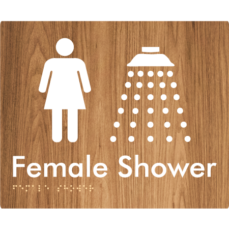 Female Shower - Braille Tactile Signs Aust.