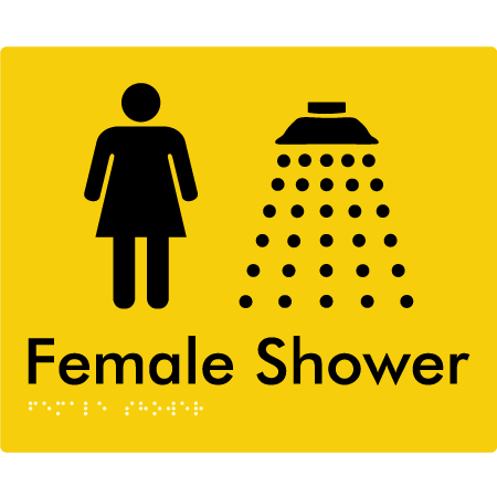 Female Shower - Braille Tactile Signs Aust.