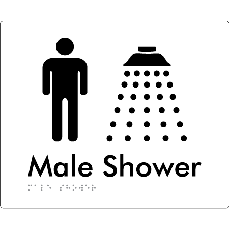 Male Shower - Braille Tactile Signs Aust.