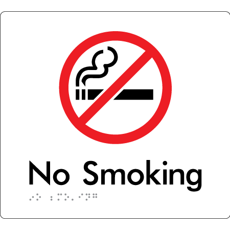 No Smoking - Braille Tactile Signs Aust.