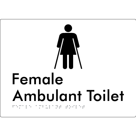 Female Ambulant Toilet - Braille Tactile Signs Aust.