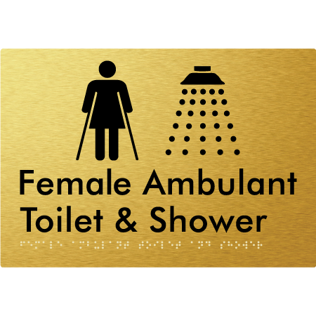 Female Ambulant Toilet & Shower - Braille Tactile Signs Aust.