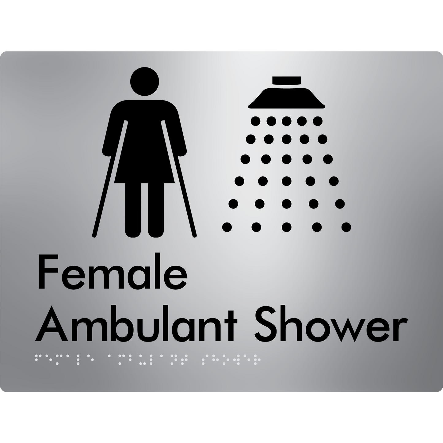 Female Ambulant Shower - Braille Tactile Signs Aust.