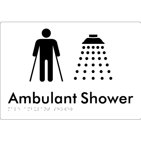 Male Ambulant Shower - Braille Tactile Signs Aust.