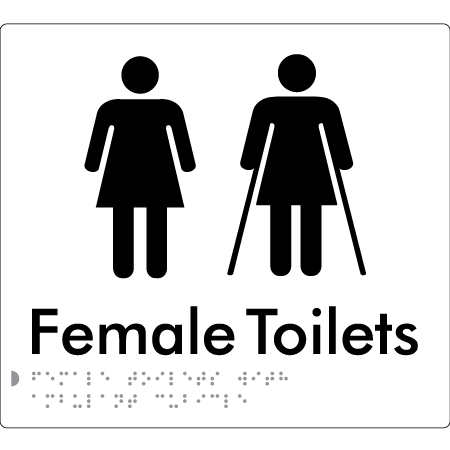 Female Toilets with Ambulant Cubicle - Braille Tactile Signs Aust.