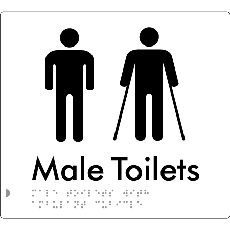 Male Toilets with Ambulant Cubicle - Braille Tactile Signs Aust.