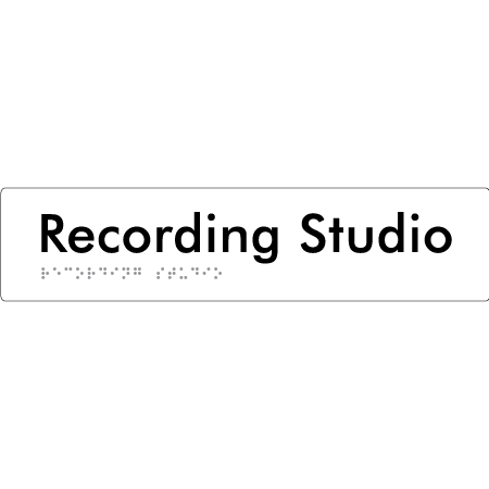 Recording Studio - Braille Tactile Signs Aust.