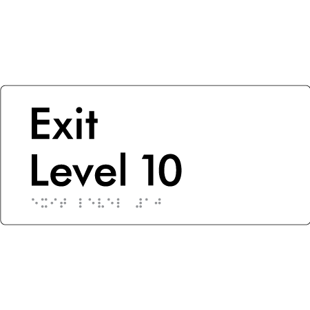 Exit Level 10 - Braille Tactile Signs Aust.