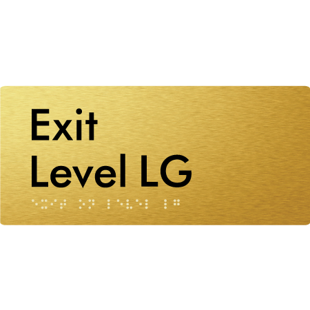Exit Level LG - Braille Tactile Signs Aust.