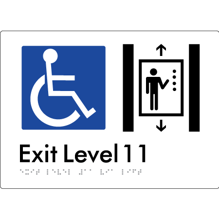 Exit Level 11 Via Lift - Braille Tactile Signs Aust.