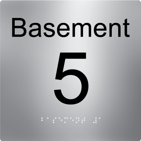 Level Sign - Basement 5 - Braille Tactile Signs Aust.