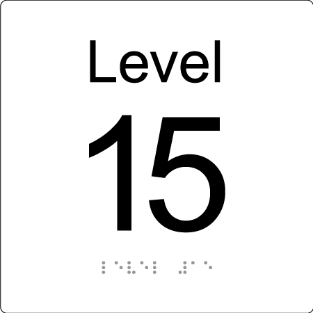 Level Sign - Level 15 - Braille Tactile Signs Aust.