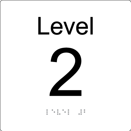 Level Sign - Level 2 - Braille Tactile Signs Aust.