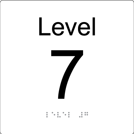 Level Sign - Level 7 - Braille Tactile Signs Aust.