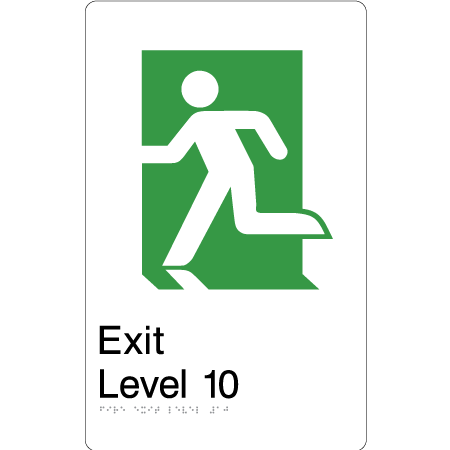 Fire Exit Level 10 - Braille Tactile Signs Aust.