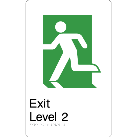 Fire Exit Level 2 - Braille Tactile Signs Aust.