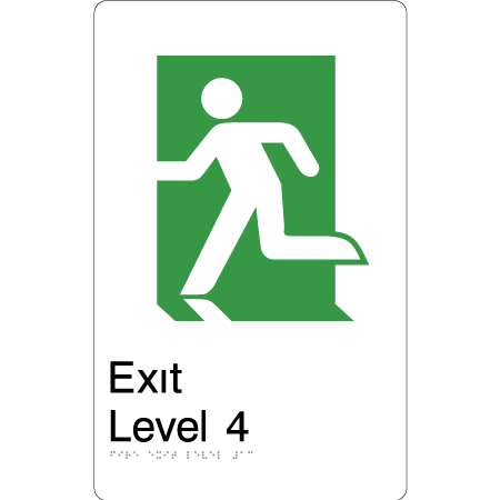 Fire Exit Level 4 - Braille Tactile Signs Aust.