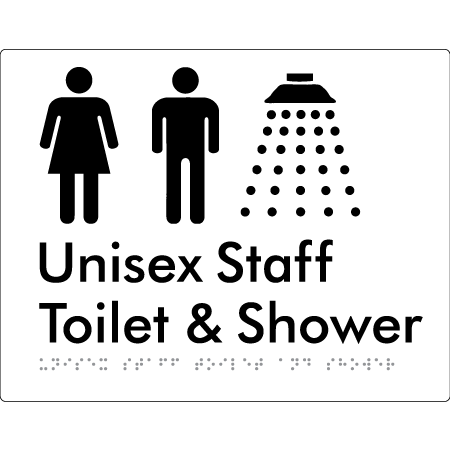 Unisex Staff Toilet & Shower - Braille Tactile Signs Aust.