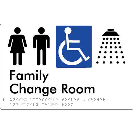 Unisex Accessible Toilet & Shower & Family Change Room - Braille Tactile Signs Aust.