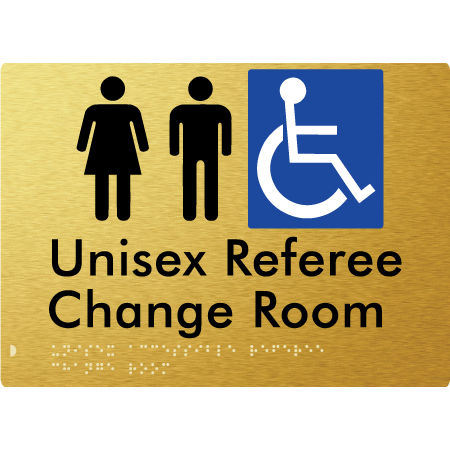 Unisex Accessible Referee Change Room - Braille Tactile Signs Aust.