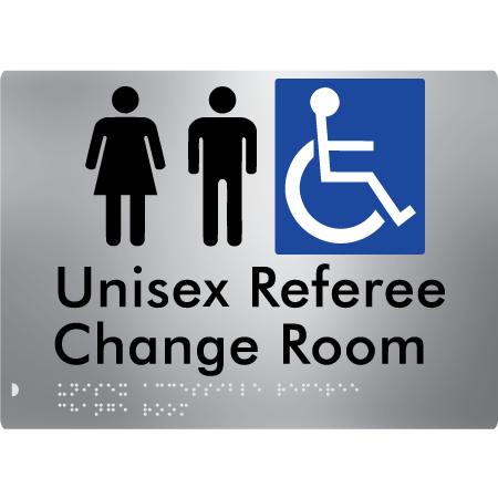 Unisex Accessible Referee Change Room - Braille Tactile Signs Aust.