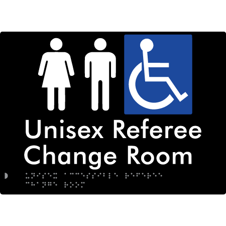 Unisex Accessible Referee Change Room - Braille Tactile Signs Aust.
