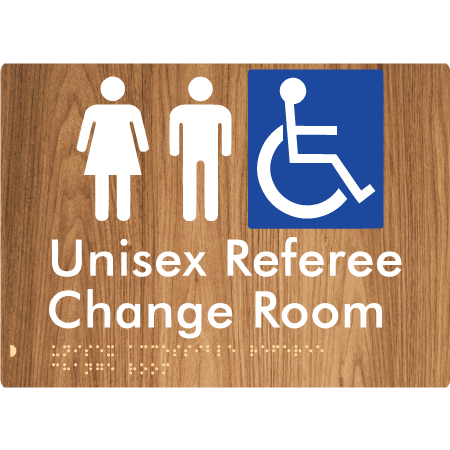 Unisex Accessible Referee Change Room - Braille Tactile Signs Aust.