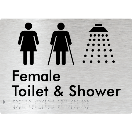 Female Toilet & Shower with Ambulant Facilities - Braille Tactile Signs Aust.
