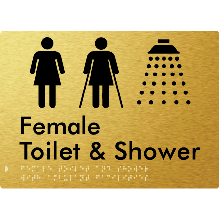Female Toilet & Shower with Ambulant Facilities - Braille Tactile Signs Aust.