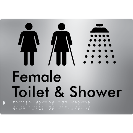 Female Toilet & Shower with Ambulant Facilities - Braille Tactile Signs Aust.