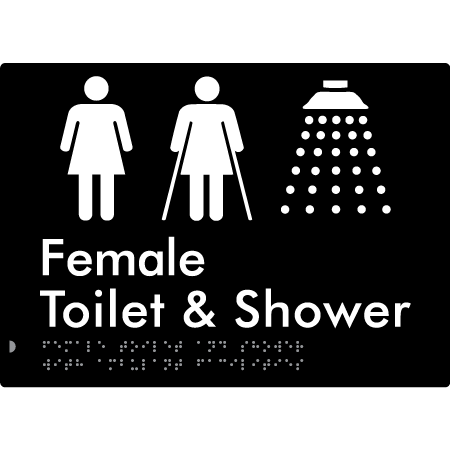 Female Toilet & Shower with Ambulant Facilities - Braille Tactile Signs Aust.