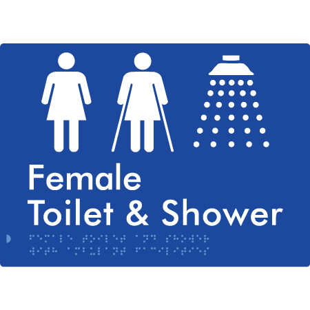 Female Toilet & Shower with Ambulant Facilities - Braille Tactile Signs Aust.