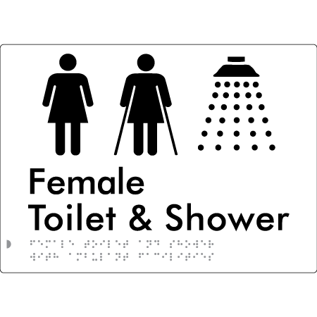 Female Toilet & Shower with Ambulant Facilities - Braille Tactile Signs Aust.