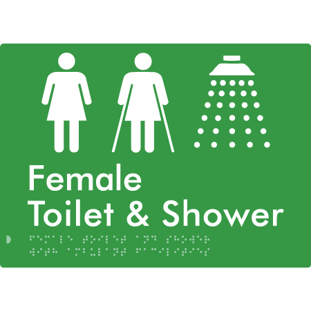 Female Toilet & Shower with Ambulant Facilities - Braille Tactile Signs Aust.
