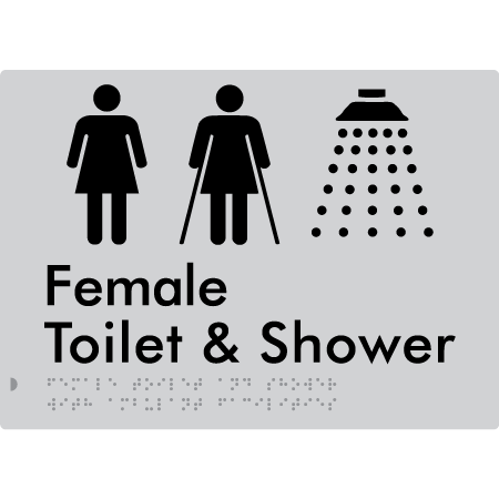 Female Toilet & Shower with Ambulant Facilities - Braille Tactile Signs Aust.