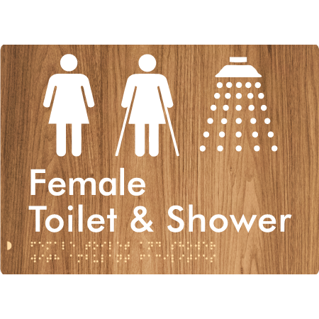 Female Toilet & Shower with Ambulant Facilities - Braille Tactile Signs Aust.